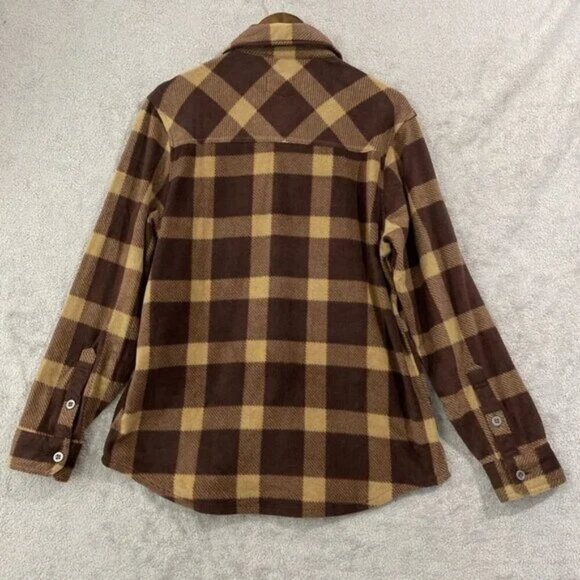 NWT Freedom Foundry Mens S Brown Plaid Fleece Shacket - Picture 3 of 6